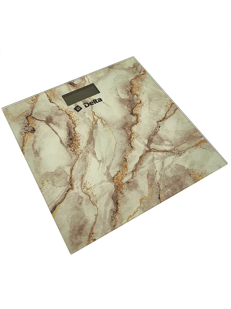 Весы напольные электронные, Delta, Белый мрамор, стекло, до 180 кг, 30х30 см, LCD-дисплей