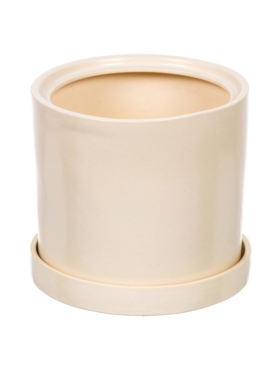 Горшок керамика, 21.5х21 см, для цветов, белая матовая, Лидер №1, 4932