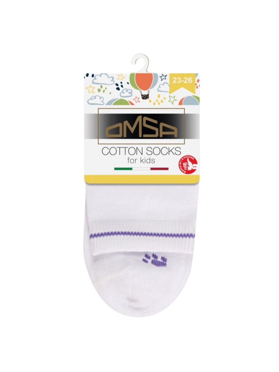 Носки детские унисекс, хлопок, Omsa, Calzino, белые, р. 23-26, 21P61