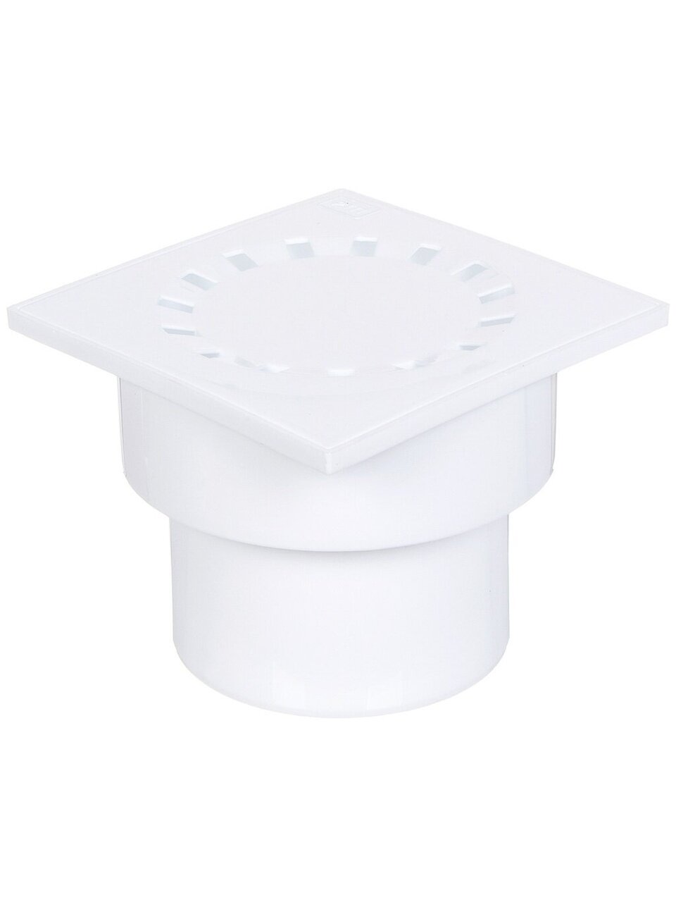 Трап канализационный прямой, 110 мм, 150х150 мм, РосТурПласт, белый, 36583