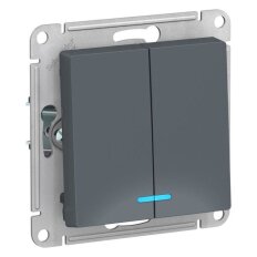 Механизм выключателя 2-кл. СП AtlasDesign 10А IP20 (сх. 5а) 10AX с подсветкой грифель SchE ATN000753 Механизм выключателя 2-кл. СП AtlasDesign 10А IP20 (сх. 5а) 10AX с подсветкой грифель SchE ATN000753