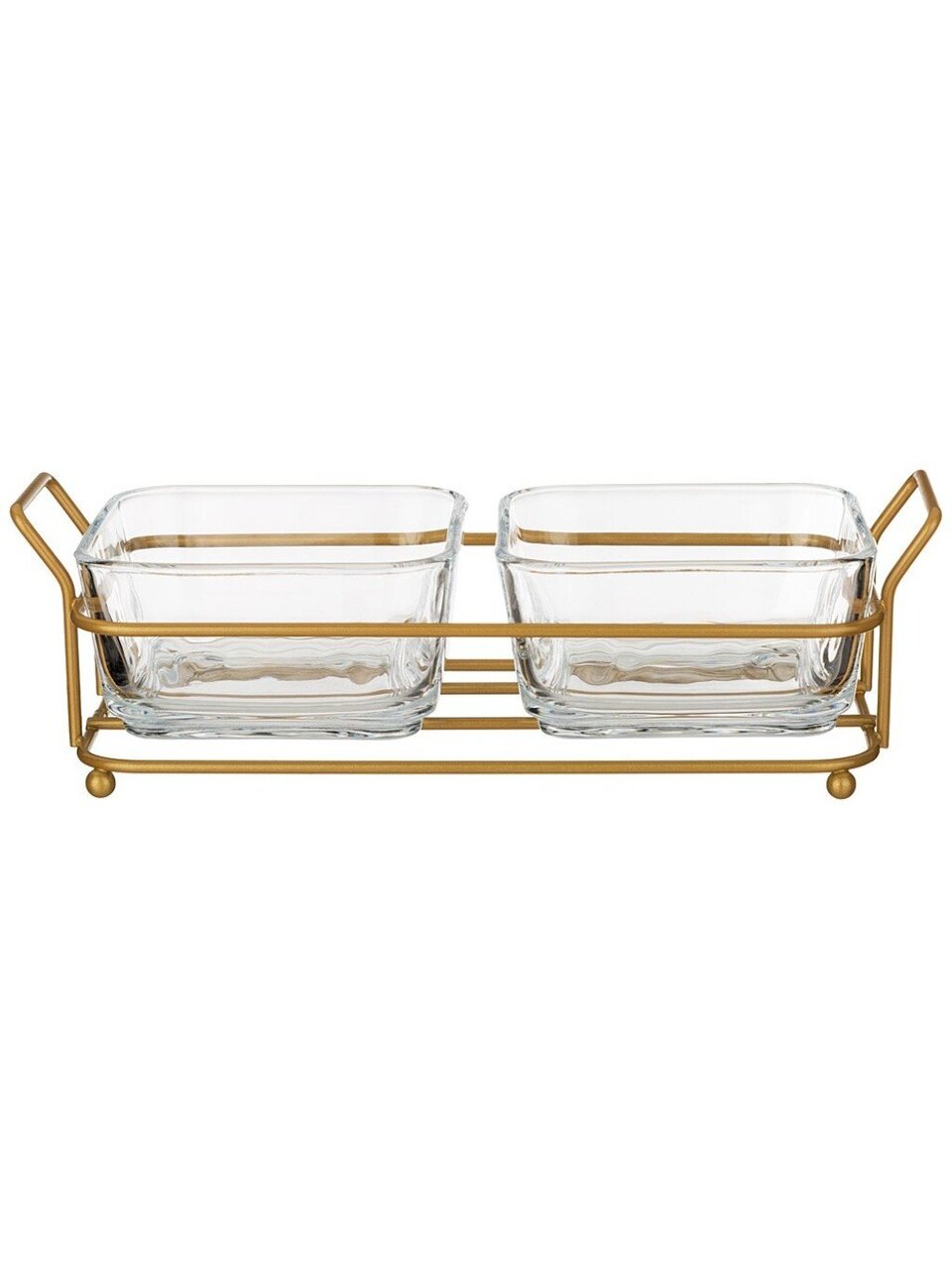 Менажница стекло, 10.5х5.5 см, 2 секции, на подставке, Lefard, 172-135