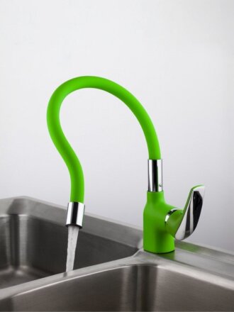 Смеситель для кухни, Frap, гибкий излив, с картриджем, зеленый, F4453-05