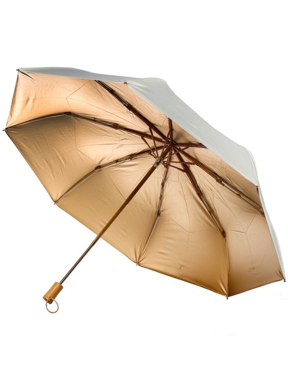Зонт механический, 8 спиц, 55 см, полиэстер, белое золото, Y822-062