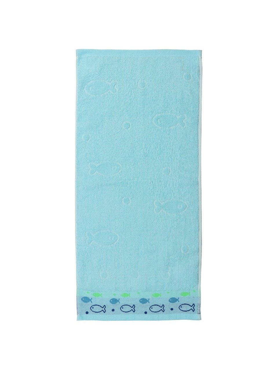 Полотенце 34х74 см, 100% хлопок, Рыбки, голубое, Китай