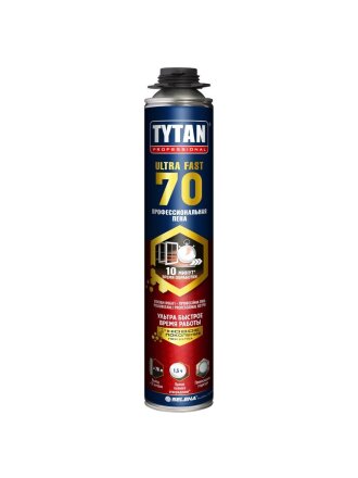 Пена монтажная Tytan, Ultra Fast 70, профессиональная, 77 л, 870 мл, летняя, 66534
