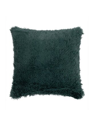 Подушка декоративная 40х40 см, TF 072 DKGR2v, 100% полиэстер, мех, темно-зеленая, Eclair, 29530