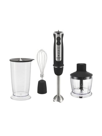 Блендер погружной 1200 Вт, турбо режим, стакан, измельчитель, венчик, чаша, Redmond, BH405, черный