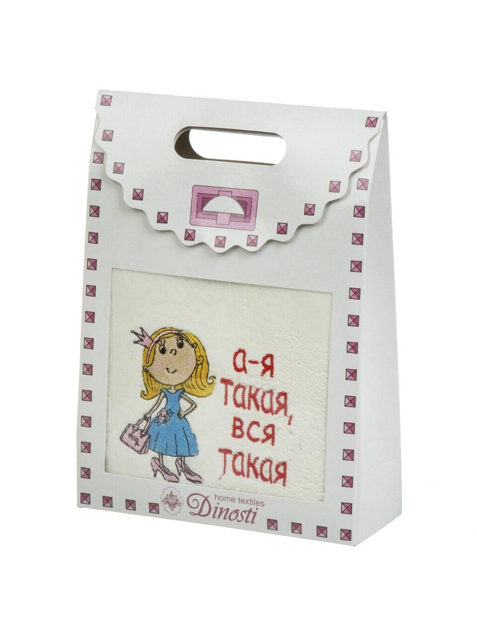 Полотенце кухонное махровое, 40х70 см, 300 г/м2, 100% полиэстер, Dinosti, А-я такая, вся такая, Россия