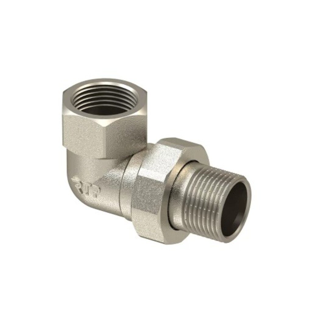 Американка 3/4", г-ш, никель, угловая, индивидуальная упаковка, РосТурПласт