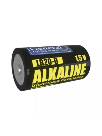 Батарейка General Lighting Systems, D (LR20), GBAT-LR20, щелочная, 1.5 В, 2 шт, 800579