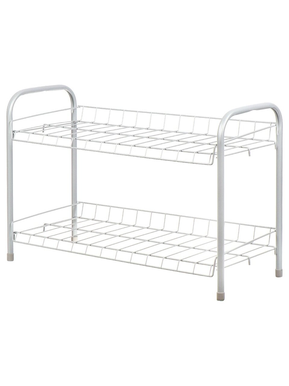 Полка для обуви, металл, 2 секции, 66х28х44 см, матовый серый, Nika, ЭТ3/МС