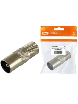 Переходник гнездо F - штекер TV, индивидуальная упаковка, TDM Electric, SQ1809-0006