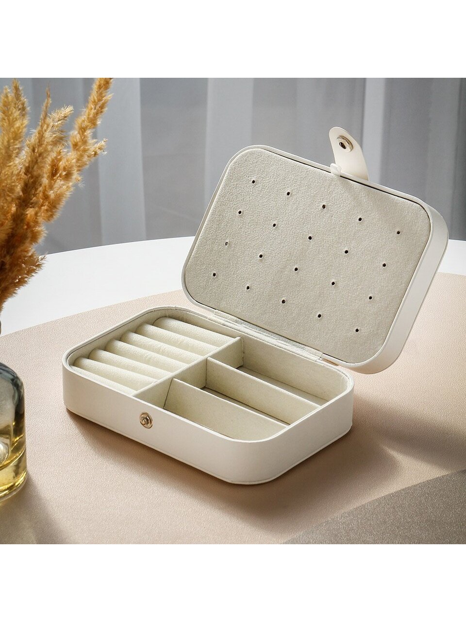 Шкатулка для украшений, полимер, 16х11х5 см, белая, A320028