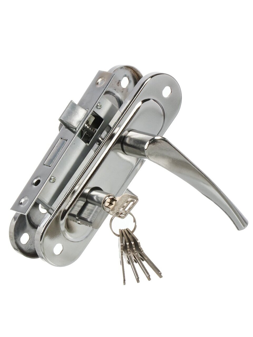 Замок врезной Зенит, ЗВ4-50.01П, БП-00015253, ручка в комплекте, цилиндровый, хром