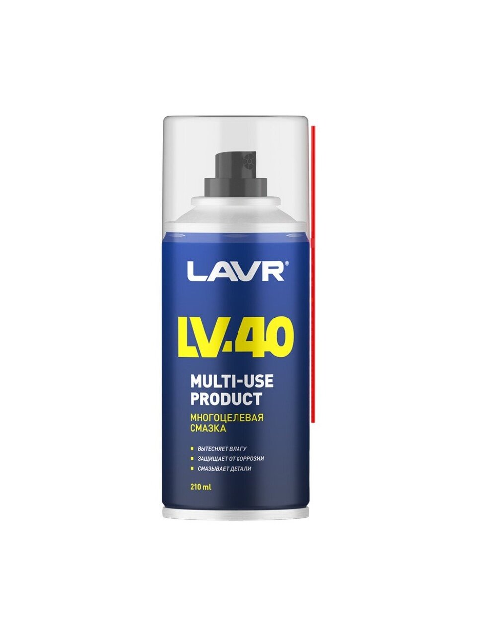 Смазка автомобильная многоцелевая, Lavr, LV-40, 210 мл, аэрозоль, Ln1484