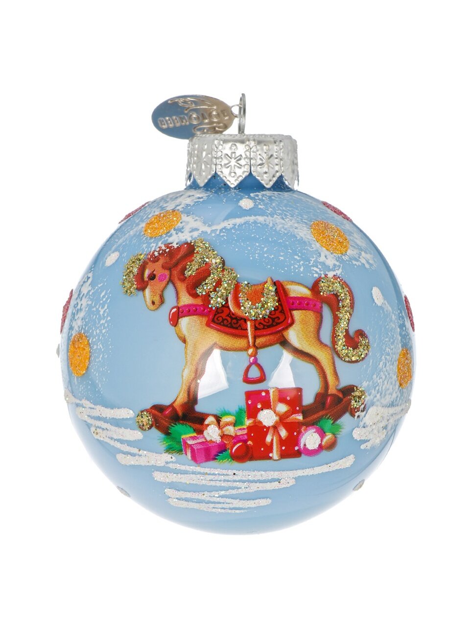 Елочный шар Лошадка детская, 6.5 см, стекло, КУ-65-254017