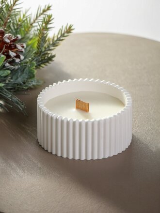 Свеча декоративная, 4х7.5 см, в гипсовом стакане, воск, A330077