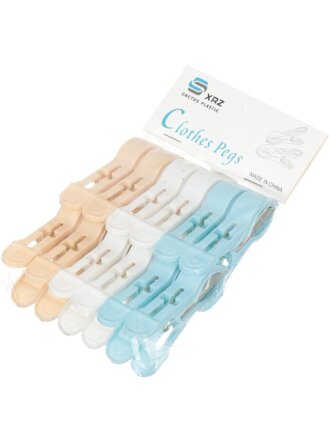 Прищепки пластик, 12 шт, 3 цвета, Y426