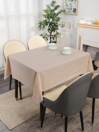Скатерть 137х183 см, ПВХ, Linen, бежевая, ST-1116F