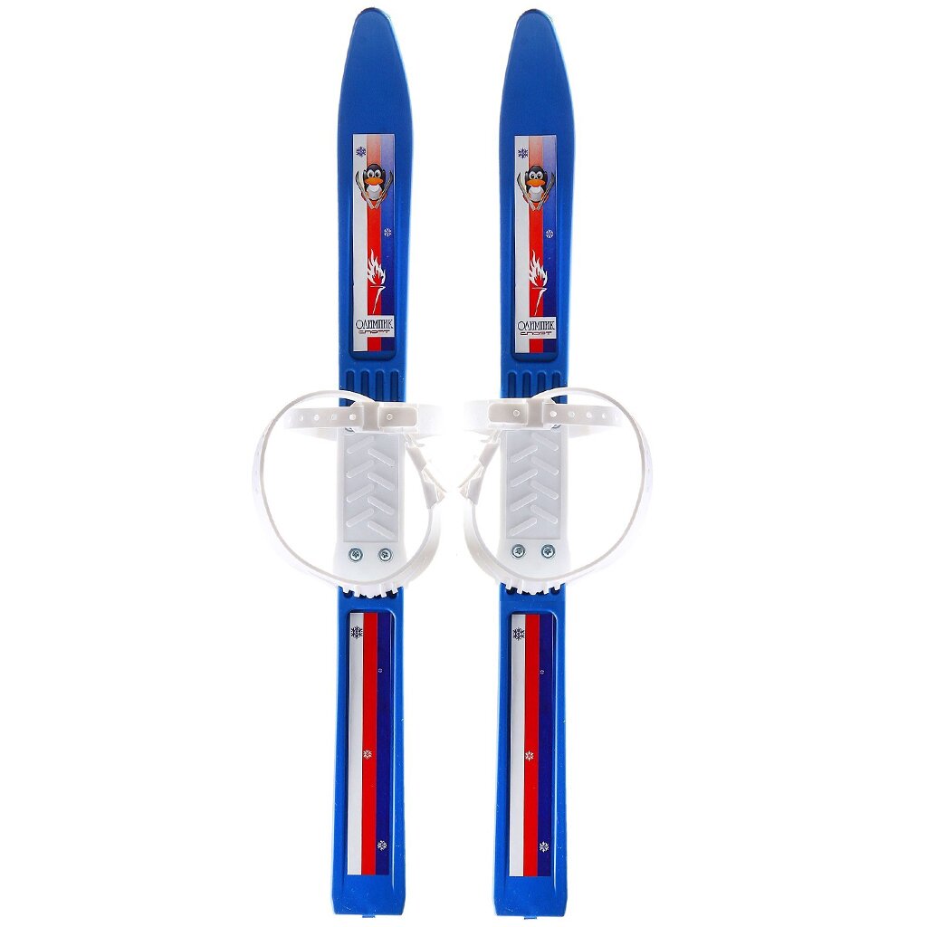 Лыжи для детей, 66 см, мягкое крепление, в сетке, Олимпик