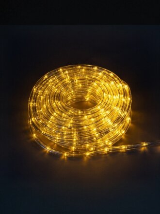 Гирлянда светодиодная 100 ламп, 15 м, 1 режим, Дюралайт, Uniel, желтый свет, черная, сетевая, конектор в комплекте, UL-00010906