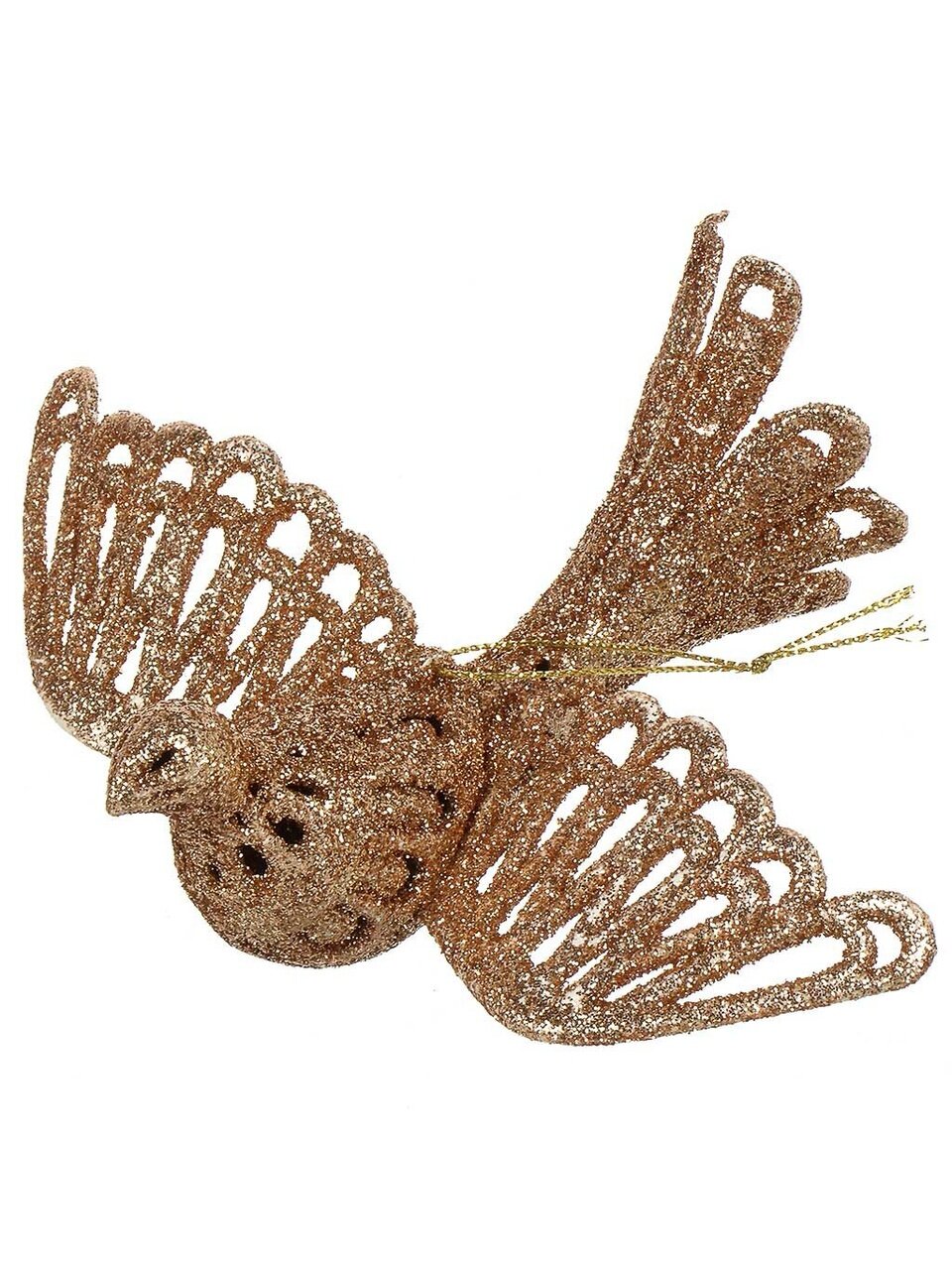 Елочное украшение Птичка, шампань, 12.5х16 см, SYLKGJD-4822170CP