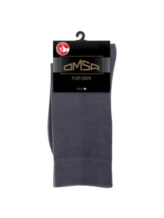 Носки для мужчин, хлопок, Omsa, Classic, темно-серые, р. 42-44, 204