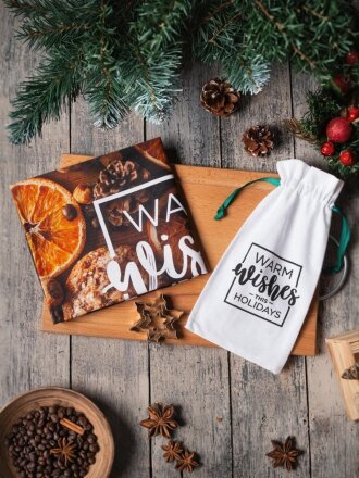 Набор кухонный 2 шт, 40х73 см (полотенце, формочки для печенья 3 шт), 100% хлопок, Теплые пожелания, 5081040