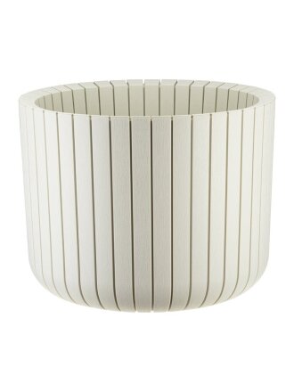 Кашпо пластик, 8 л, 25х20 см, белый ротанг, Idea, Шато, М 3039