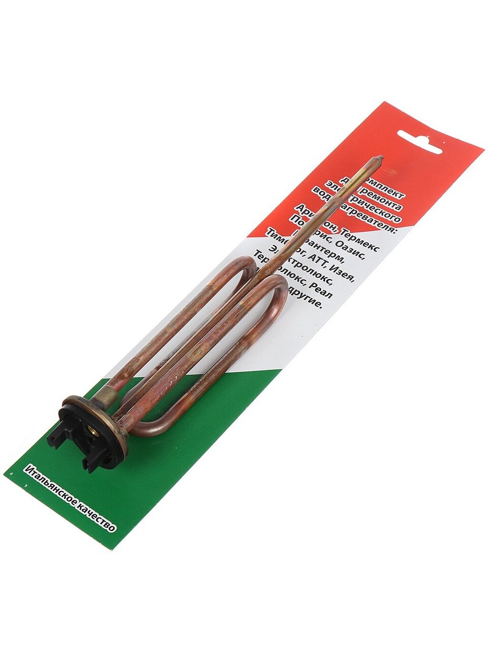 Тэн для водонагревателя универсальный, медь, 1.5 кВт, R48 мм, под анод, М6, RCF, индивидуальная упаковка, М66461i