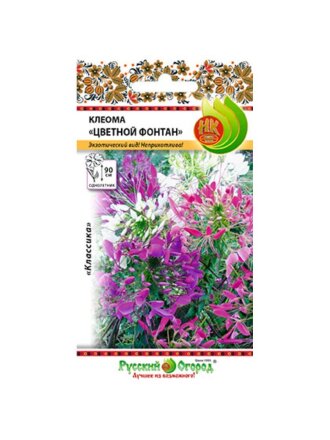 Семена Цветы, Клеома, Цветной фонтан, 0.15 г, цветная упаковка, Русский огород