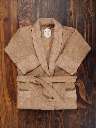 Халат женский, махровый, 100% хлопок, бежевый, L-XL, 48-50, Barkas, Aria, AI-1905018