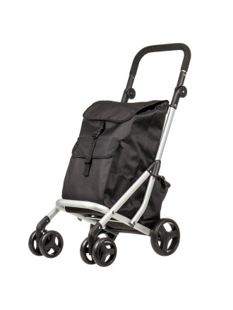 Тележка хозяйственная 94х41х72 см, металл, черная, с сумкой, складная, A150019