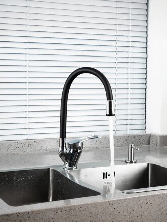 Смеситель для кухни, Frud, гибкий излив, с картриджем, R41055-2