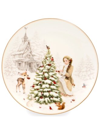 Тарелка закусочная, фарфор, 20.5 см, круглая, Морозко, Lefard, 85-2035