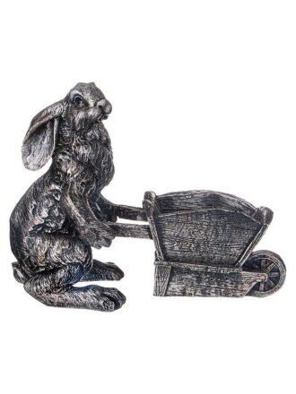 Фигурка декоративная полистоун, Заяц с тачкой, 31х37 см, Lefard, 169-722