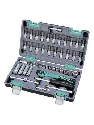 Набор слесарных инструментов Stels, 14099, 1/4", сталь, кейс, 47 предметов