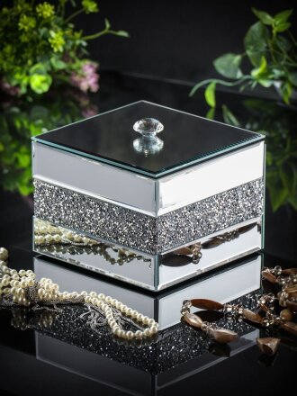 Шкатулка для украшений, стекло, 14х14х10 см, Блеск, Y4-6566