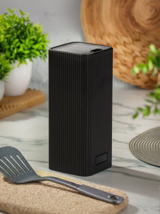 Подставка для ножей, пластик, 22 см, черная, Y4-8717