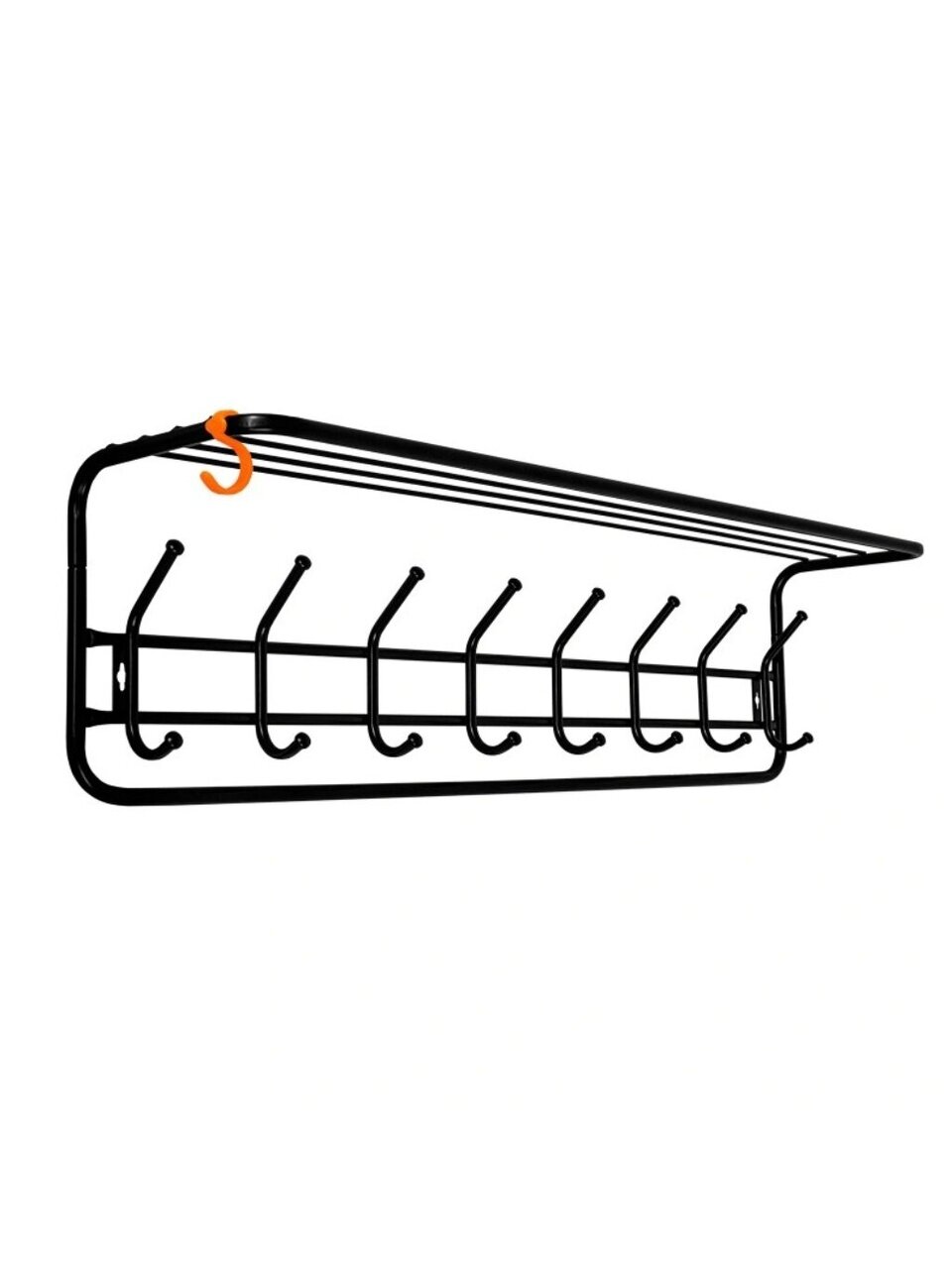 Вешалка настенная 8 крючков, с полкой 100, 98х22х26.5 см, ЗМИ, ВСП 169, черная