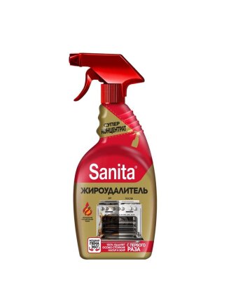 Чистящее средство мгновенное действие, Sanita, Жироудалитель Gold, спрей, 500 мл