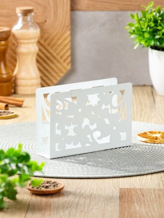 Салфетница металл, 15х4х10 см, Цветы, Y4-3325