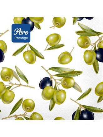 Салфетки Перышко, Prestige Оливы, 20 шт, 3 слоя, 33х33 см, 7496