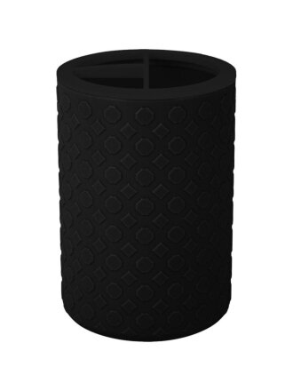 Стакан для зубных щеток, 7.8х7.8х11.8 см, пластик, черный, Plast team, Black