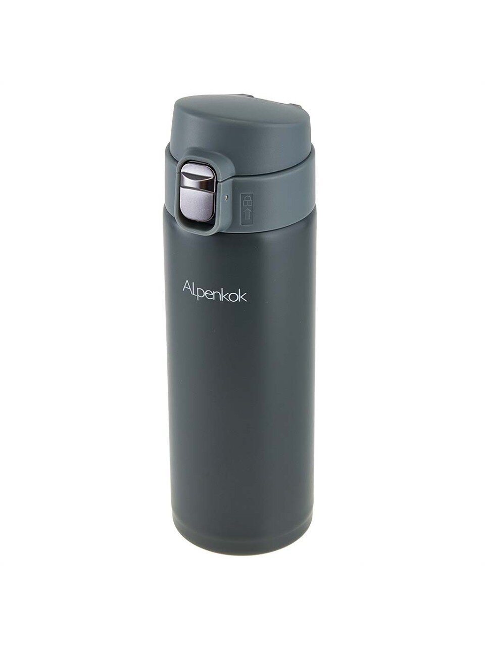 Термокружка нержавеющая сталь, 0.38 л, Alpenkok, колба нержавеющая сталь, вакуумная, серая, AK-04813A