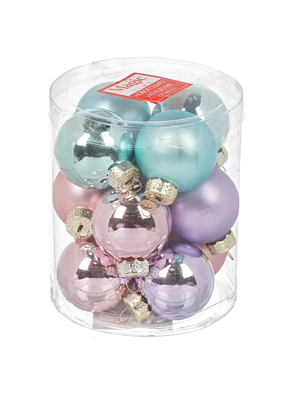 Новогоднее украшение Нежный микс, 12 шт, стекло, 90643