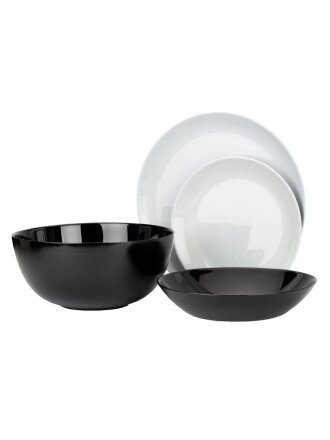 Сервиз столовый стекло, 19 предметов, на 6 персон, Luminarc, Diwali Black and Granit, P4358