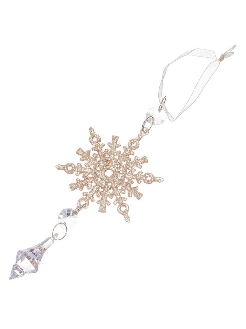 Елочное украшение Снежинка, золото, 7.5 см, пластик, SYYKLA-191921G