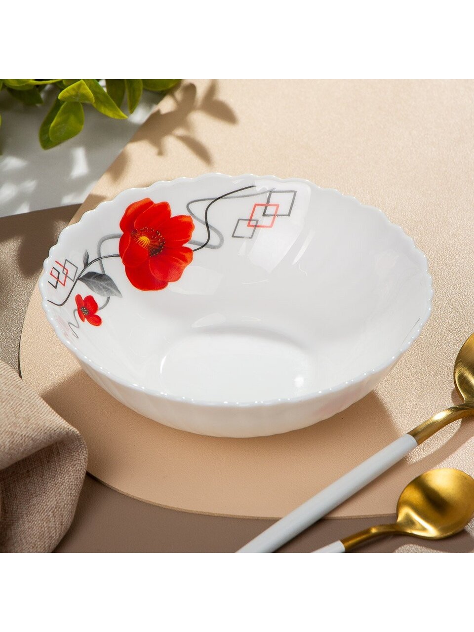 Салатник стеклокерамика, круглый, 15 см, 0.44 л, Марсель, TW60